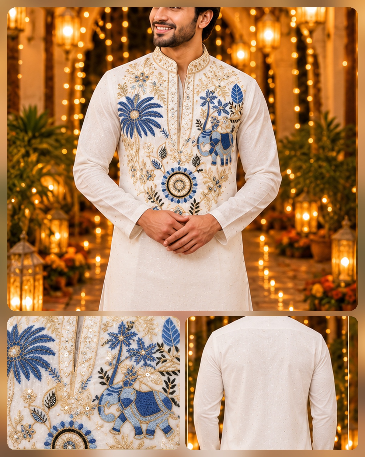 White Royal Embroidered Kurta