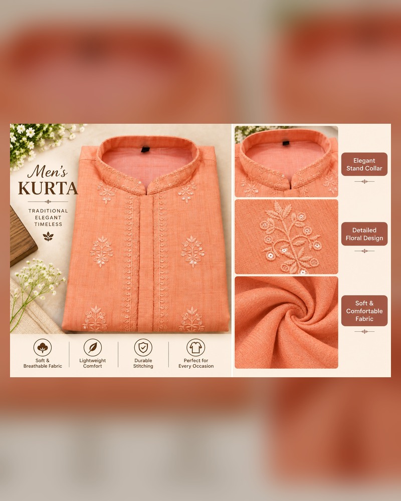 Peach Traditional Kurta