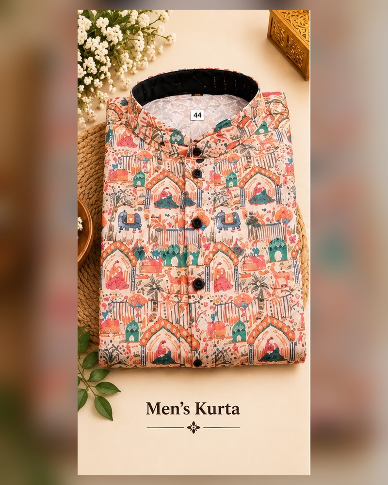 Traditional Multicolour Print Kurta